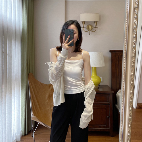 Summer bi-prepared seamless high-elastic sweet and spicy white camisole for women with fashionable and fashionable new style C05314