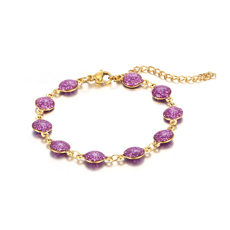 Moda europea y americana transfronteriza nueva Pulsera Rosa de acero inoxidable pulsera versátil de alto grado chapado en oro de 18 quilates pulsera de moda para mujer