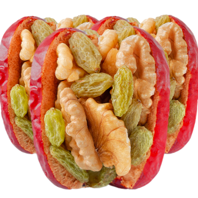 新疆核桃葡萄干红枣夹核桃仁即食夹心枣一整箱红枣独立小包装零食