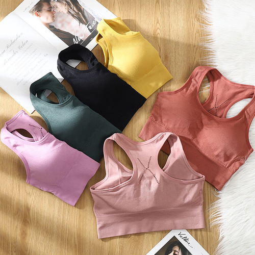 Yoga sports bra for women, push-up and shock-absorbing, no rims, beautiful back tube top, inner and outer wear, fitness base vest