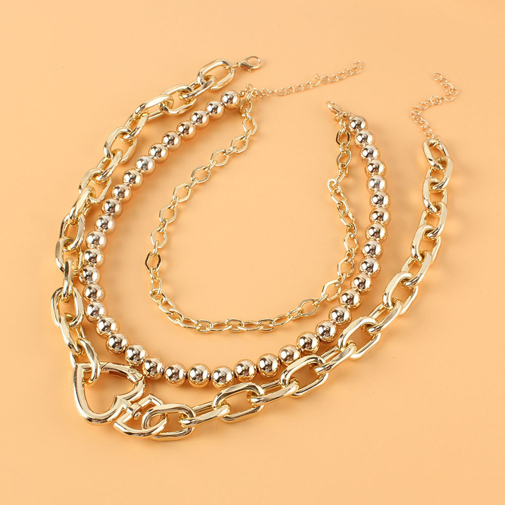 Retro Alloy Round Bead Chain Trendy Necklace display picture 4