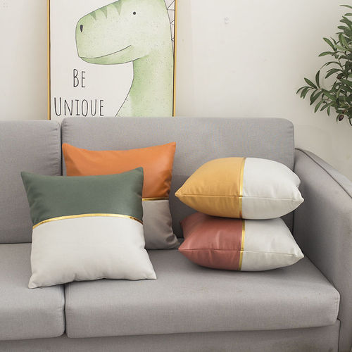 Technology cloth double pillow waterproof light luxury bedside soft cushion cushion living room cushion backrest sofa pillow case customization