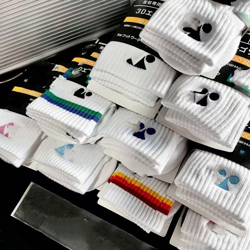 YY badminton socks, mid-length, embroidered, towel-soled, suitable for all seasons, cotton socks, individually packaged, available for wholesale and dropshipping