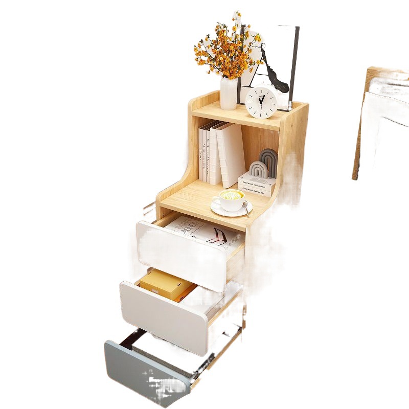 Mesita de noche Dormitorio simple Mesita de noche pequeña ultraestrecha para alquilar un pequeño gabinete estante de cabecera simple al por mayor