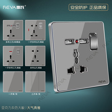 USB五孔插座13A多功能电制面板英标插座灯制香港澳门台湾灰色开关
