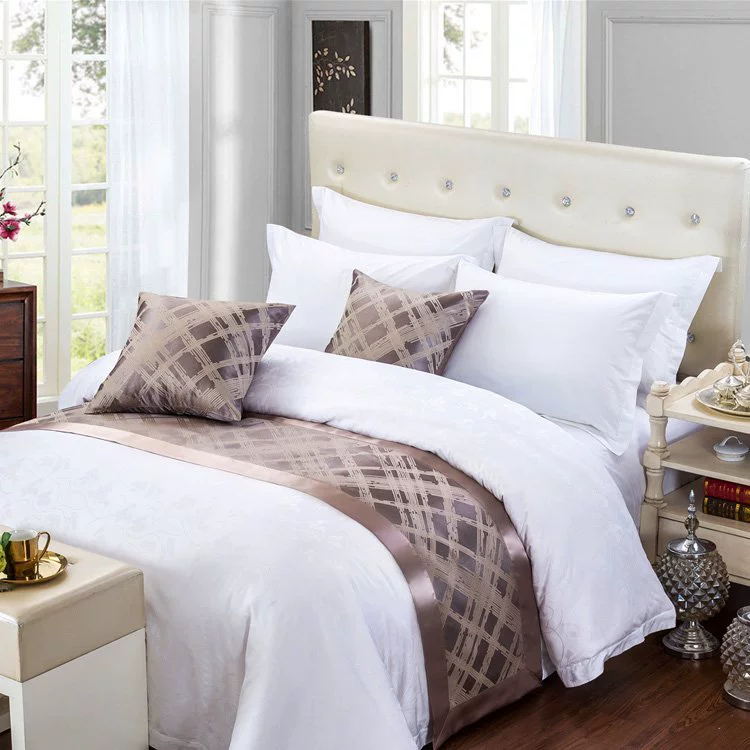 White cotton sheet for hotel, set, bedding, 4 piece set