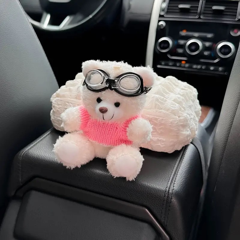 Cute Paper Box 2024 Strap Car Middle Advanced New Car Armrest Box Tissue Box for Women