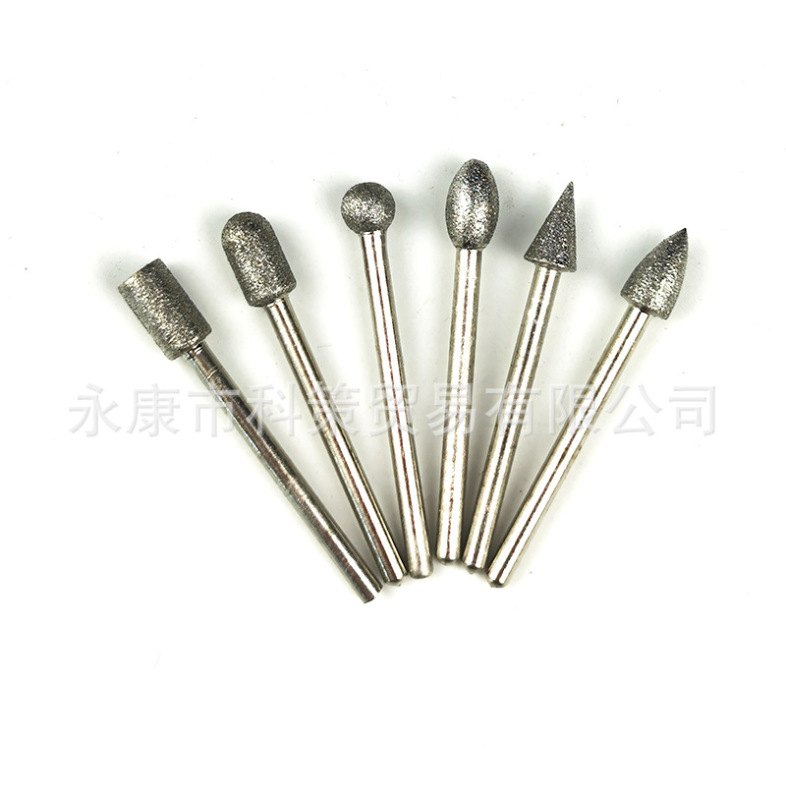 20PCダイヤモンド研磨ヘッド細砂研削針石材玉石彫刻電気研磨金刚砂研削ヘッド皮むきツール|undefined