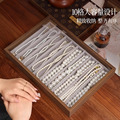 项链收纳专用看货首饰盘摆摊绒布高级感大容量首饰盒内置绒格子