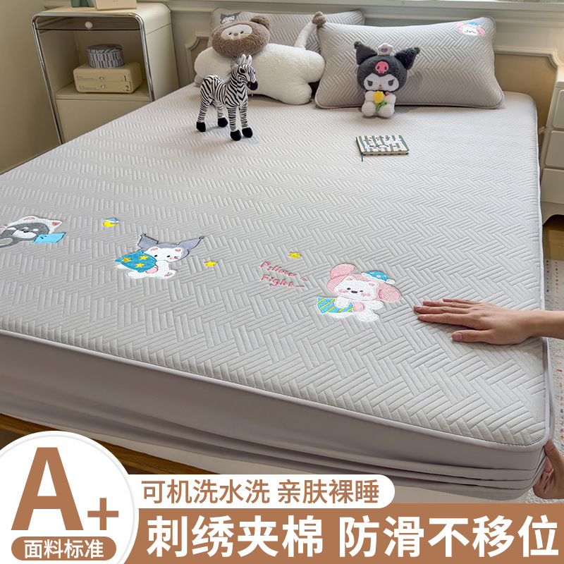 Cama de algodón de cama de una sola pieza de cubierta de cama gruesa todo incluido conjunto de cubierta de colchón a prueba de polvo 2025 nuevo cuatro estaciones universal