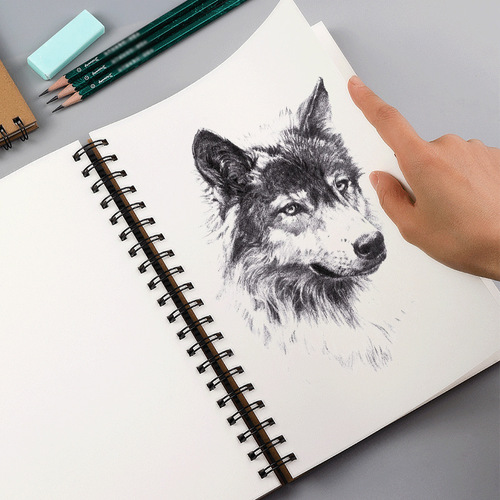 Sketchbook A4, thick art paper for beginners, 16k hand-drawing notebook, blank page sketchbook with markers, 8k