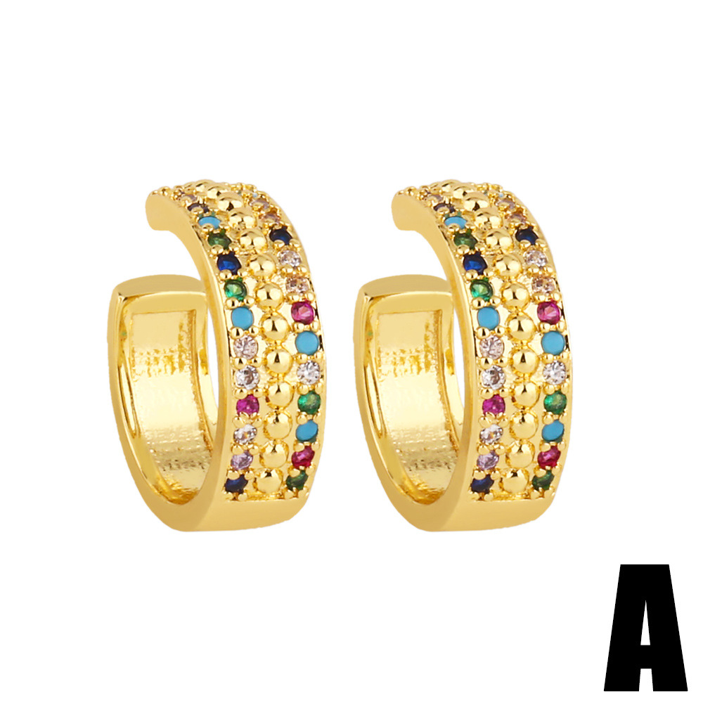 Fashion Star Copper Ear clips Inlay Zircon Copper Earrings