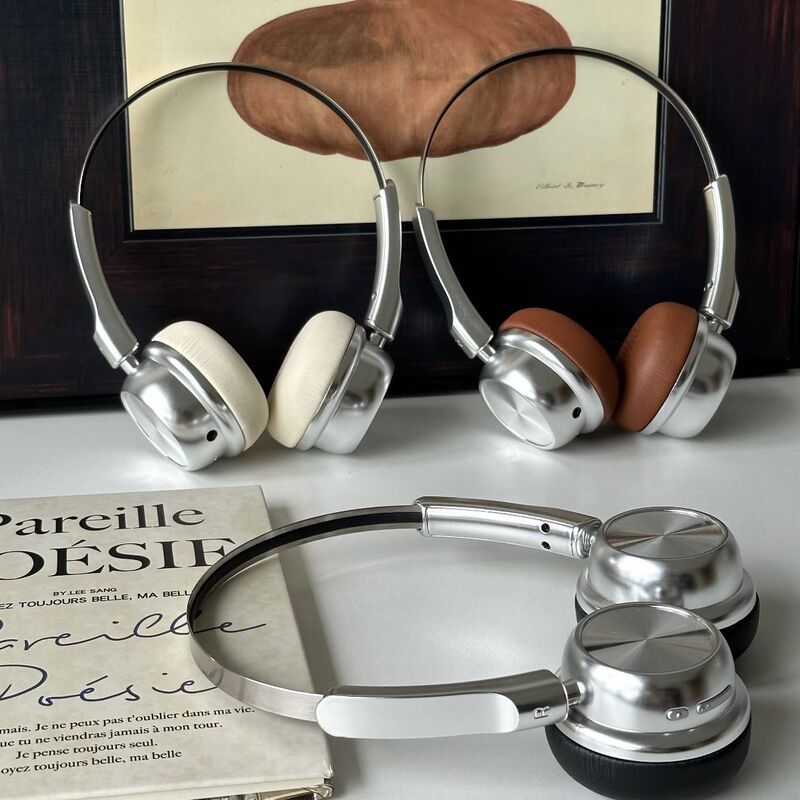 Blogger's Same Retro Small Head-Mounted Bluetooth Headset 5 New Maillard Wear High-Quality Noise Reduction Headset