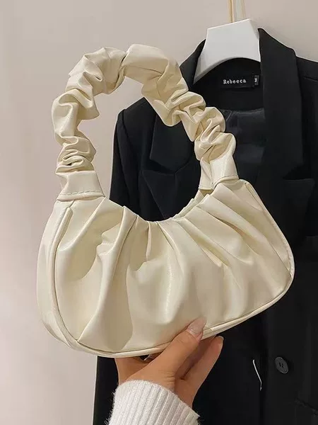 Women's Bag 2025 New Large-Capacity Cloud Pleated Shoulder Bag Fashionable Commuter Tote Bag Dog Tooth Tote Bag