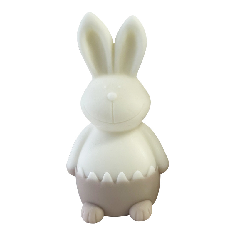 Nuevo roto cáscara de huevo conejo vela decoración molde de silicona DIY conejo de Pascua aromaterapia vela herramienta de molienda