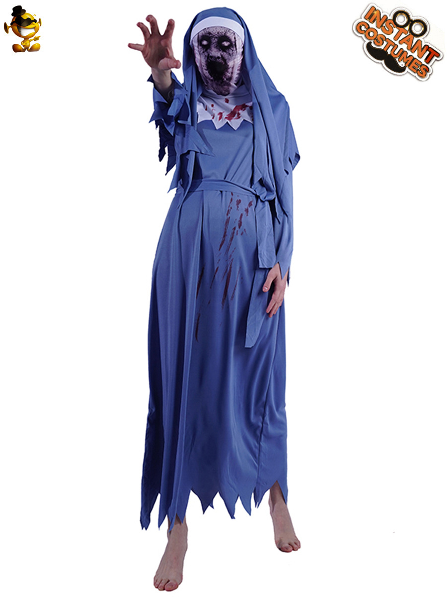 Halloween adulto mujeres horror sangriento Zombie monja partido traje niña grande fantasma Festival Zombie monja traje