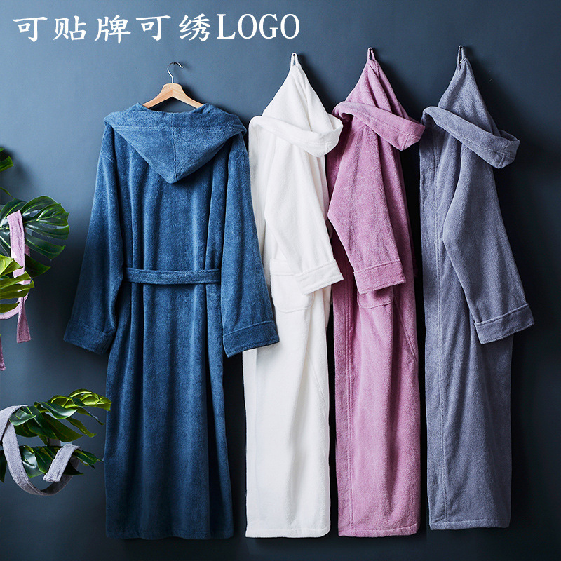 Hotel cotton bathrobe winter cotton hooded couples nightgown thickened extended version of the absorbent B & B bathrobe wholesale Hotel cotton bathrobe winter cotton hooded couples nightgown thickened extended version of the absorbent B & B bathrobe wholesale