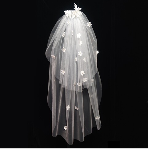 French veil bride main wedding dress forest style pearl flower fairy beauty travel photo and makeup styling short style wedding certificate