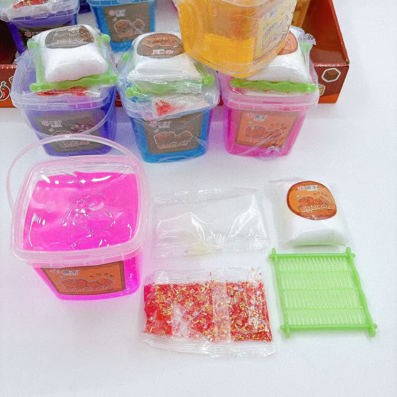Nuevo barro de cristal simulación de tofu paquete de materiales juguetes infantiles hechos a mano DIY para jugar interactivo en casa