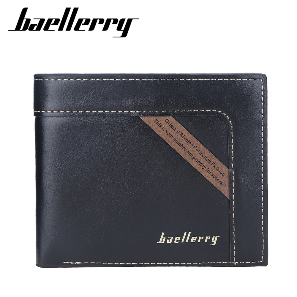men's short fashionable wallet made of soft leather with zipper