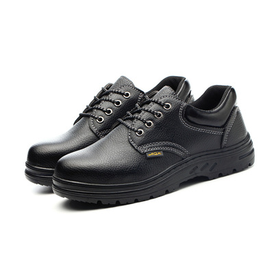 四季劳保鞋男pu革面钢包头防砸防刺工地四季轻便低帮电焊工作鞋