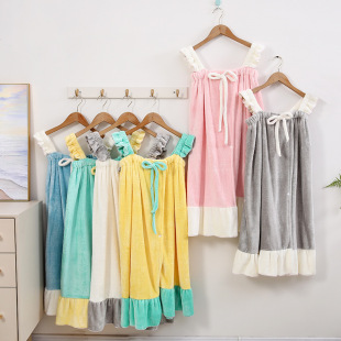 Bath Skirt Can Be Worn by Women in Summer, Home Bath Towel, Adult Bath Towel, Quick-Drying, Thickened, Strap Bathrobe, Robe-Style