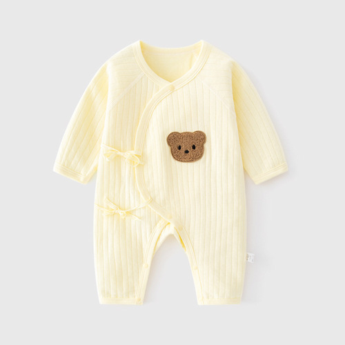 Baby one-piece spring and autumn pure cotton newborn harem long-sleeved air-conditioned clothing newborn baby boneless one-piece harem