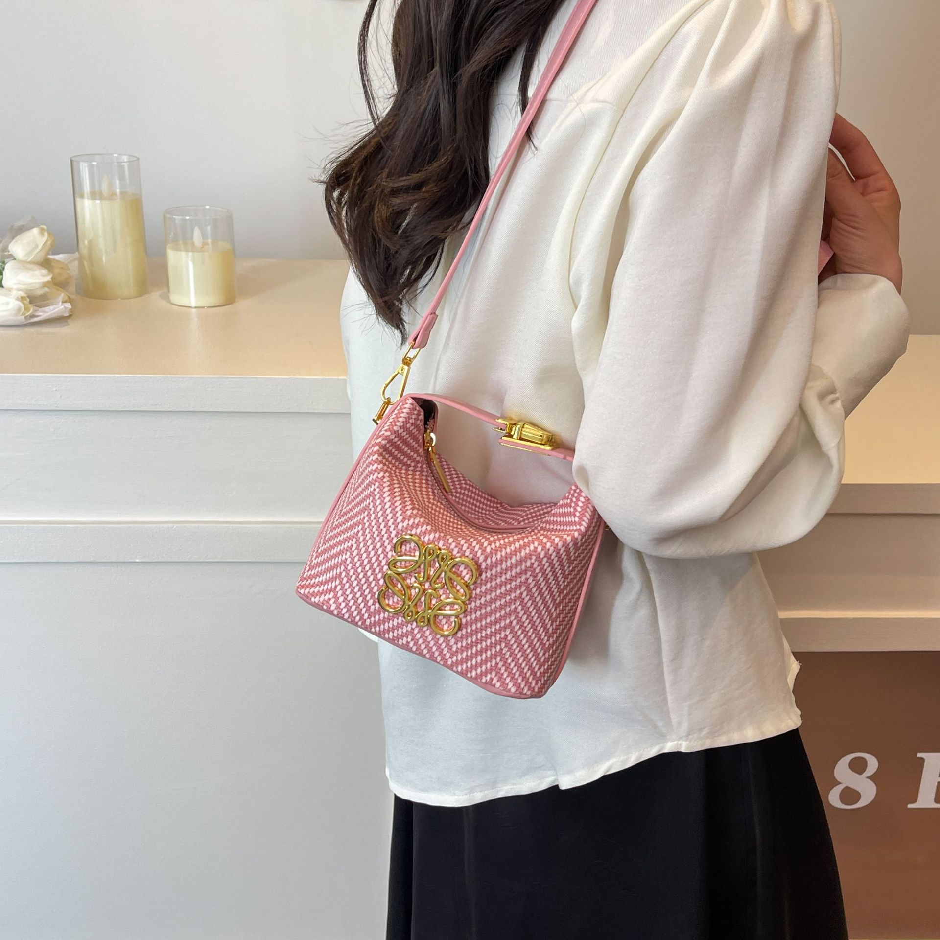 여성 PU 숄더 크로스백 지퍼 수납 데일리백