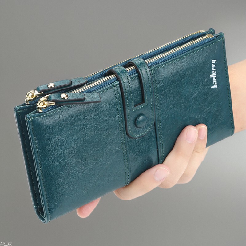 Baellerry Wallet Women's Long Korean Style Large Capacity Buckle Zipper Clutch Bag Fashionable Multi-Card Slot Wallet Baellerry Wallet Women's Long Korean Style Large Capacity Buckle Zipper Clutch Bag Fashionable Multi-Card Slot Wallet