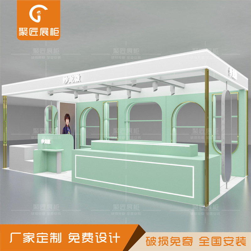 超市男女假发展柜植发产品烤漆陈列柜铁木多功能烤漆展柜整店设计