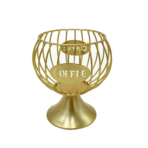 Factory direct sales creative iron coffee capsule storage basket large fence base jelly frame saint cup iron ornaments