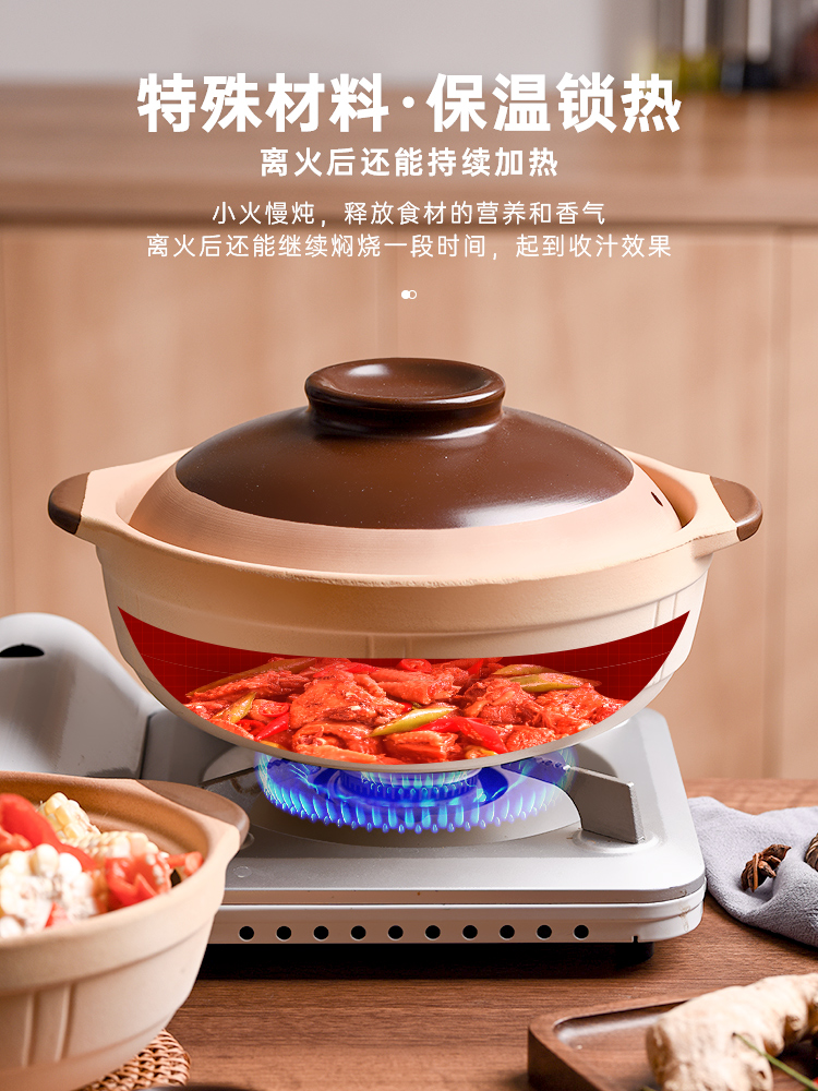 老式土砂锅家用煲仔饭炖锅燃气灶小沙锅陶瓷锅瓦煲煲汤耐高温
