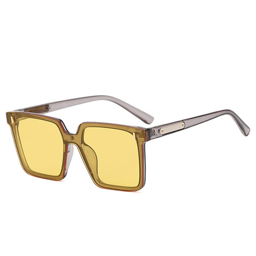 Square rice nail sunglasses  new trendy men's anti-UV sunglasses for driving women's high-end glasses