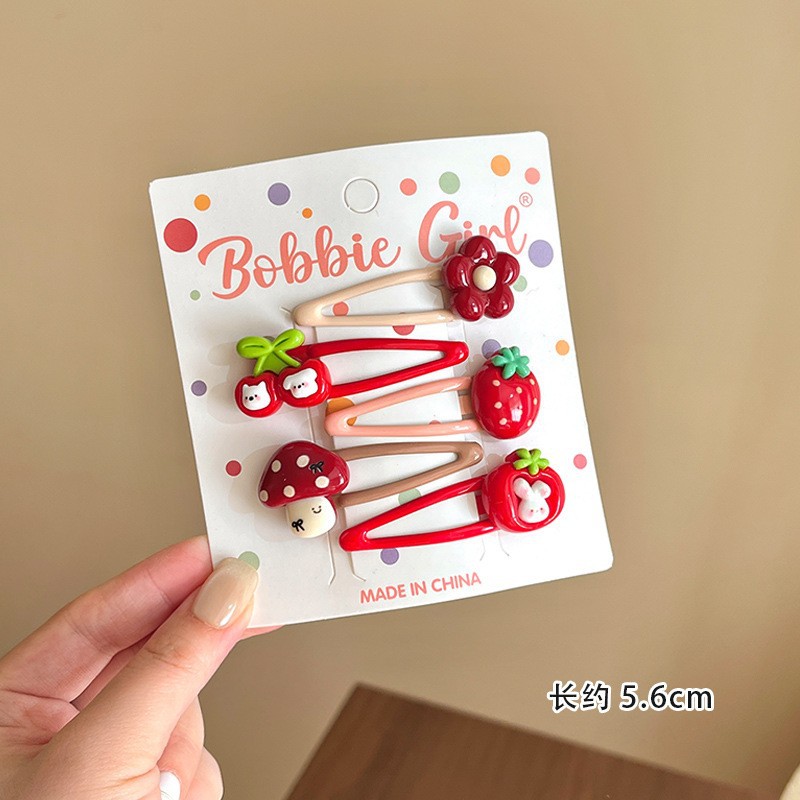 F8665-8# cherry strawberry bb clip five-piece set