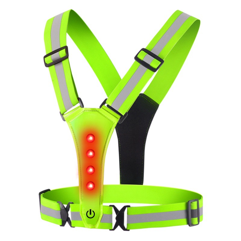 Directo de fábrica LED chaleco reflectante de alta elástica al aire libre chaleco reflectante de Seguridad de Tráfico ropa reflectante correa reflectante