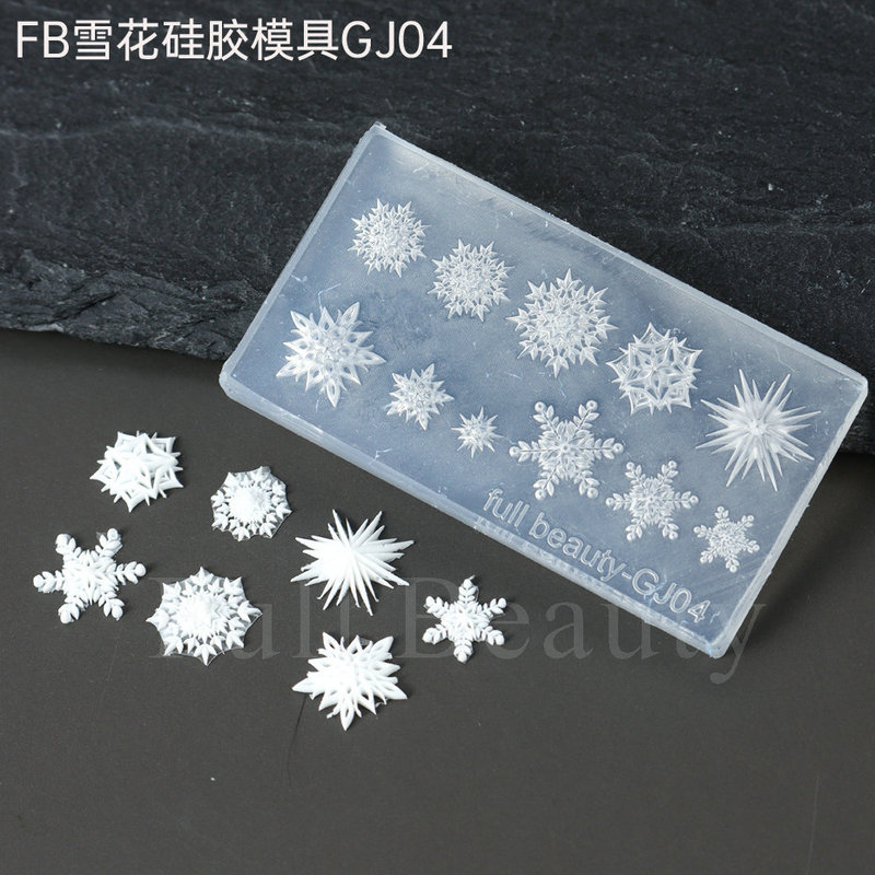 国境を越えた新しいネイルシリコン金型クリスマス冬の雪花彫刻立体ネイルツールアクセサリー金型|undefined