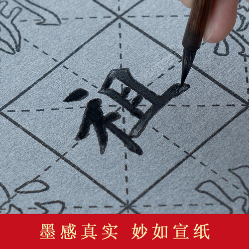 Imitation rice paper thickened water writing cloth set for beginners blank rice grid small regular script copybook quick-drying large and small