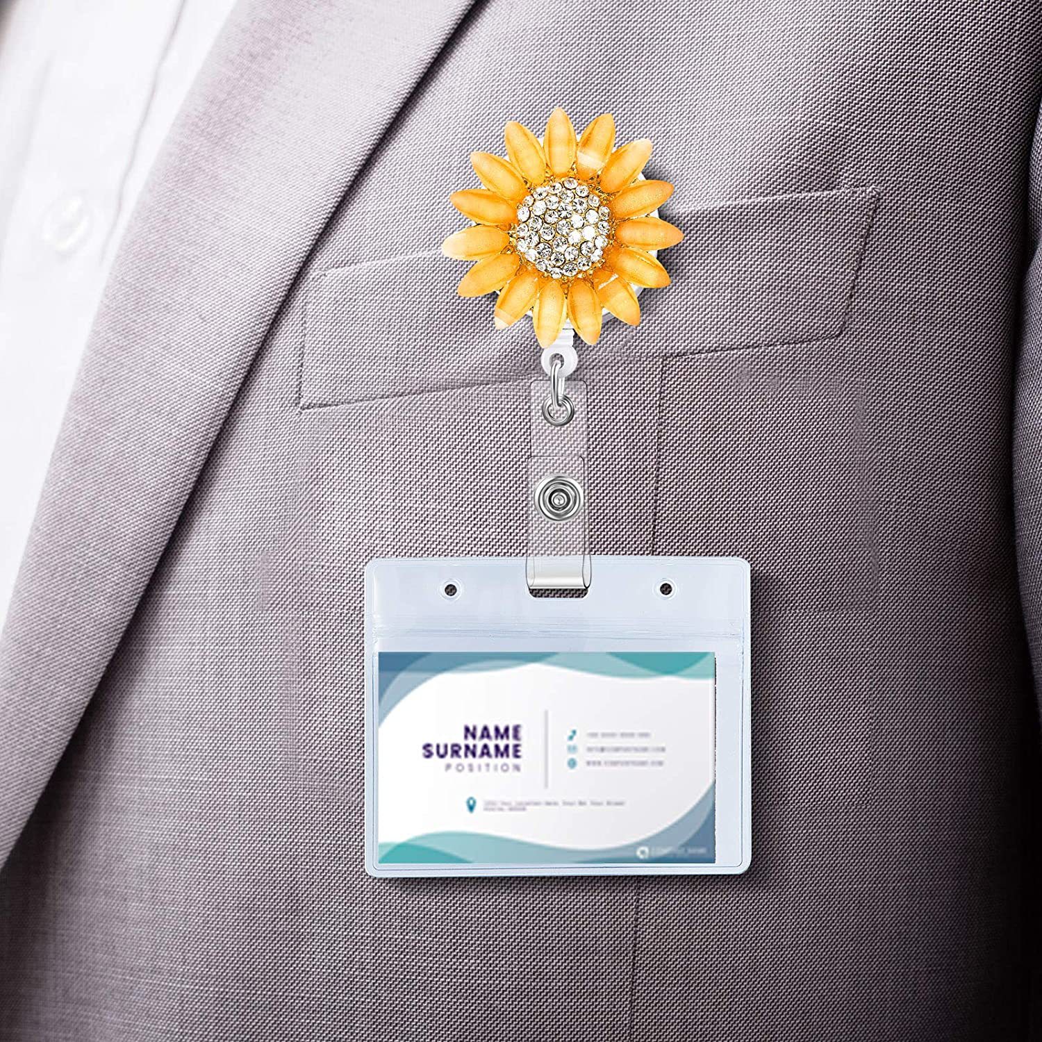 Girasol de Cristal Hecho a Mano｜Adorno Retráctil Giratorio