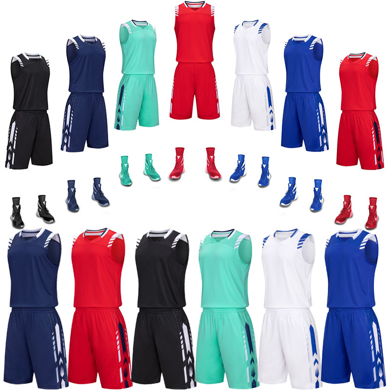 新款篮球服套装 成人儿童篮球训练背心透气比赛队服团购DIY可印制