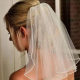 New French Pearl small head yarn with comb double-layer bridal bridesmaid license photo veil vintage veil headdress