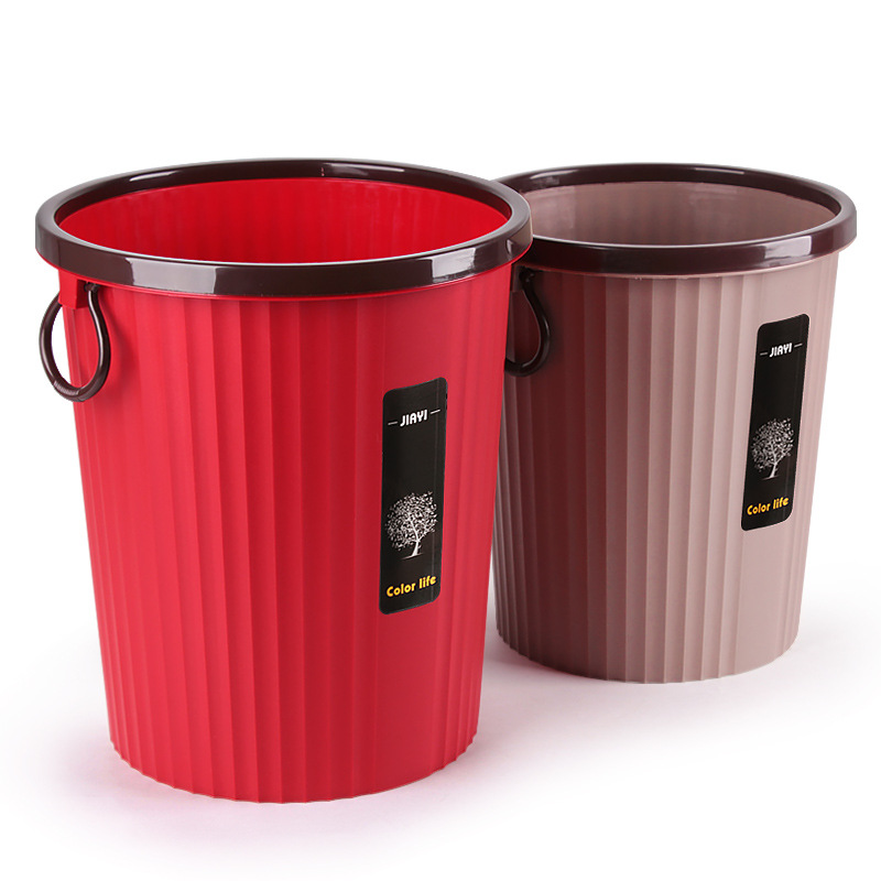 2F 20L Lidless Plastic Public Sanitation Bin for Shopping Malls, 15L Round Trash Can in Korean Style – Standard Large Size for Guest Rooms