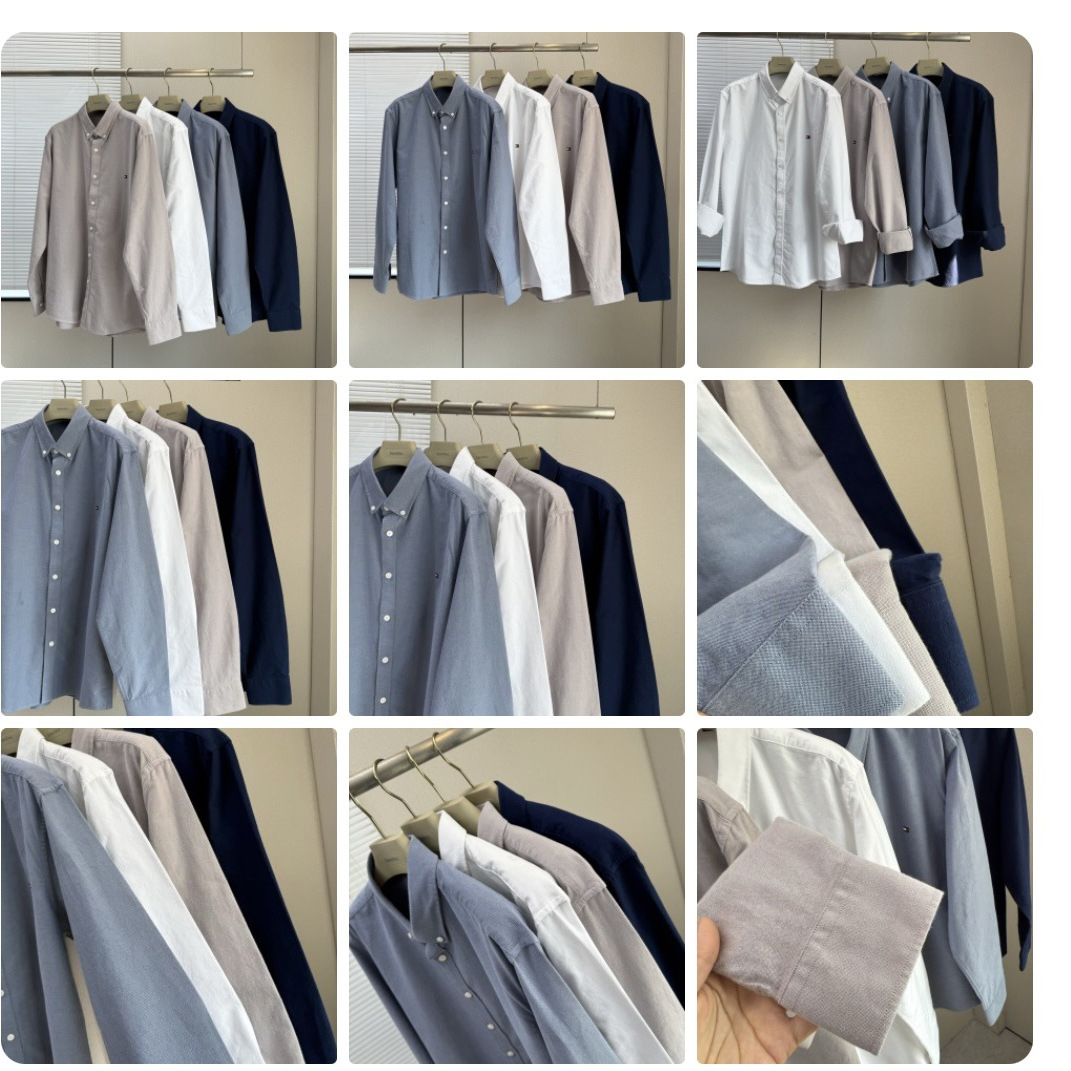 外贸 汤TO*M 2025秋季新款男士新疆长绒棉牛津纺衬衫 长袖 更多看