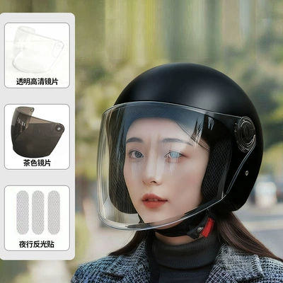 Helmet for Men and Women, Universal | Motosiklet kaskı (dəbilqə) - black-hd-lenses-brown-lenses-no-specifications