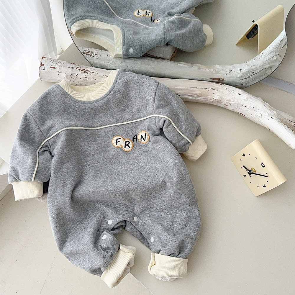 Bebé primavera y otoño manga larga estilo deportivo coreano mameluco de algodón para bebé 0-18 meses traje de escalada para recién nacidos