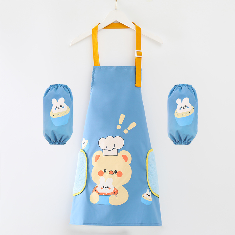 Delantal para niños impermeable anti-sucio borrable mano Niños y Niñas Ropa de pintura jardín de infantes bebé pintura ropa anti-desgaste mono