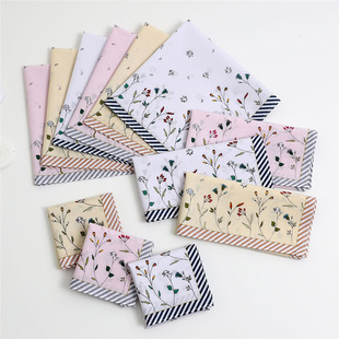 Women's Cotton Thin Handkerchief Cotton Printed Flower Handkerchief Absorbent Sweat Wipe Eye, Nose and Mouth Wedding Supplies Accompanying Gift