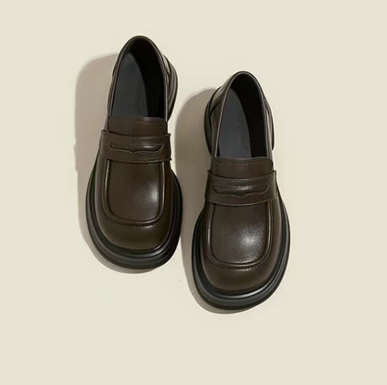 2025 New Woolen Japanese-Style Small Leather Shoes for Autumn and Winter, Casual Versatile British Style College Style Loafers Retro