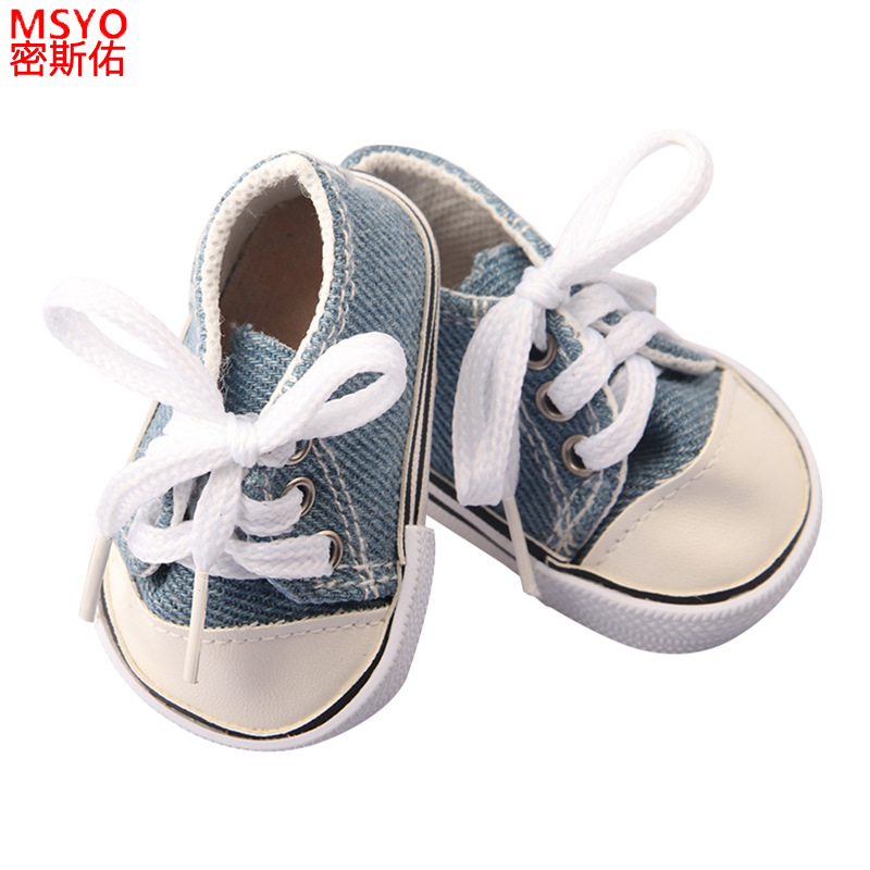 18 pulgadas American Girl muñeca zapatos 43cm muñeca lindo arco amor lentejuelas zapatos muñeca zapatos de lona