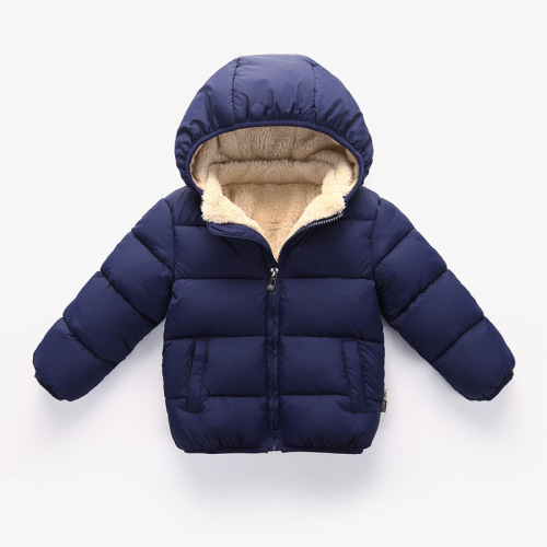 Wholesale  Winter Children's Cotton Jacket, Fleece-lined and Thickened, Baby Hooded Coat for Boys and Girls, Medium and Small Size Children's Down Jackets