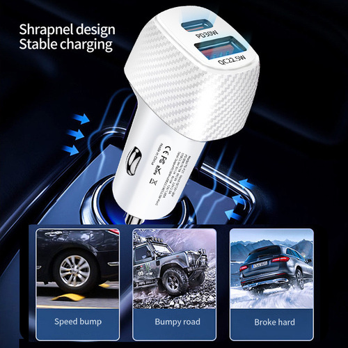 Car charger compatible with Apple Huawei PD Super Fast Charging 52.5W Car Cigarette Lighter Charger USB Dual Port
